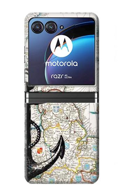 S1962 Nautical Chart Hülle Schutzhülle Taschen für Motorola Razr 40 Ultra