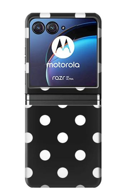S2299 Black Polka Dots Hülle Schutzhülle Taschen für Motorola Razr 40 Ultra