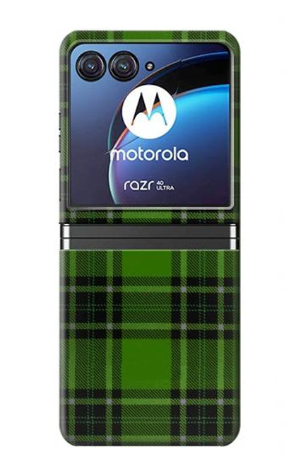 S2373 Tartan Green Pattern Hülle Schutzhülle Taschen für Motorola Razr 40 Ultra