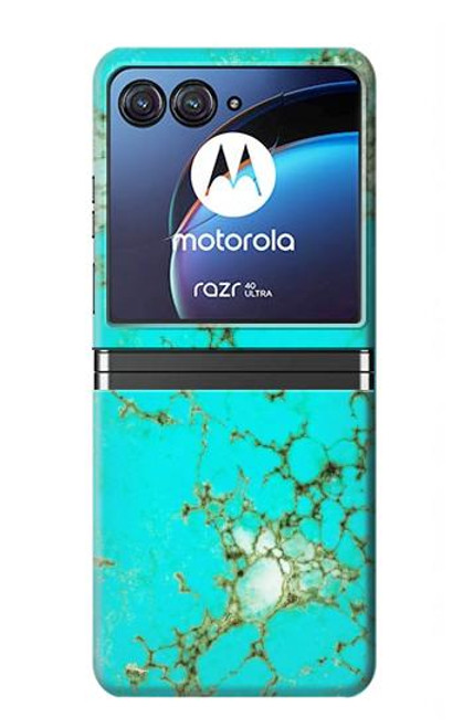 S2377 Turquoise Gemstone Texture Graphic Printed Hülle Schutzhülle Taschen für Motorola Razr 40 Ultra