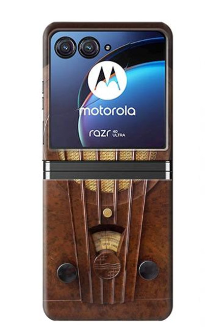 S2655 Vintage Bakelite Deco Radio Hülle Schutzhülle Taschen für Motorola Razr 40 Ultra