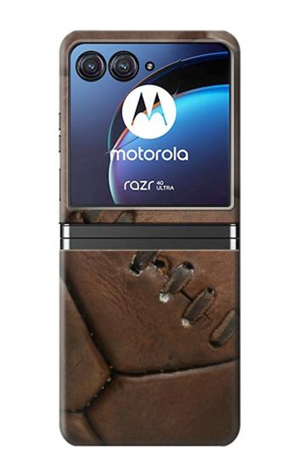 S2661 Leather Soccer Football Graphic Hülle Schutzhülle Taschen für Motorola Razr 40 Ultra