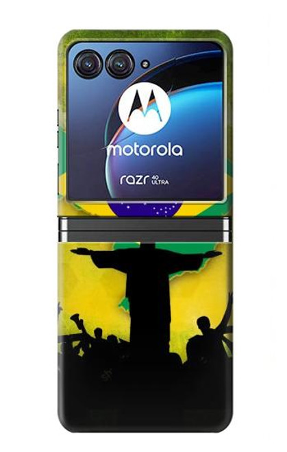 S2981 Brazil Football Soccer Hülle Schutzhülle Taschen für Motorola Razr 40 Ultra
