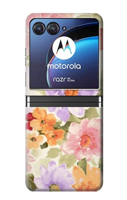 S3035 Sweet Flower Painting Hülle Schutzhülle Taschen für Motorola Razr 40 Ultra