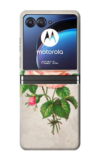 S3079 Vintage Pink Rose Hülle Schutzhülle Taschen für Motorola Razr 40 Ultra