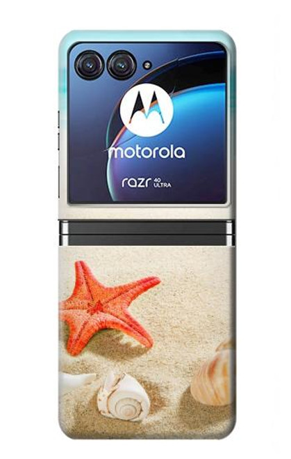 S3212 Sea Shells Starfish Beach Hülle Schutzhülle Taschen für Motorola Razr 40 Ultra