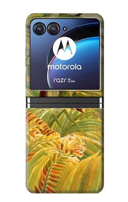 S3344 Henri Rousseau Tiger in a Tropical Storm Hülle Schutzhülle Taschen für Motorola Razr 40 Ultra