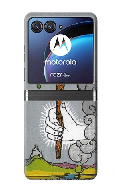 S3723 Tarot Card Age of Wands Hülle Schutzhülle Taschen für Motorola Razr 40 Ultra