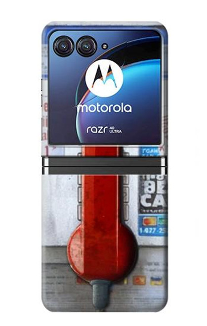 S3925 Collage Vintage Pay Phone Hülle Schutzhülle Taschen für Motorola Razr 40 Ultra