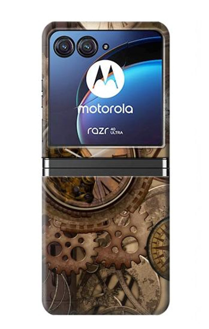 S3927 Compass Clock Gage Steampunk Hülle Schutzhülle Taschen für Motorola Razr 40 Ultra