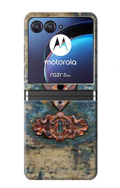 S3955 Vintage Keyhole Weather Door Hülle Schutzhülle Taschen für Motorola Razr 40 Ultra