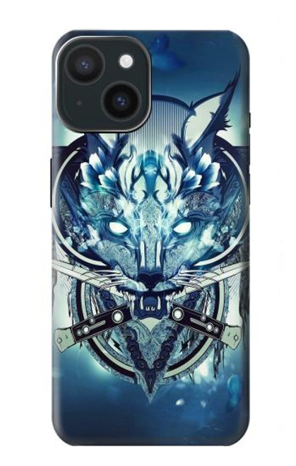 S1135 Wolf with knives Rock Hülle Schutzhülle Taschen für iPhone 15