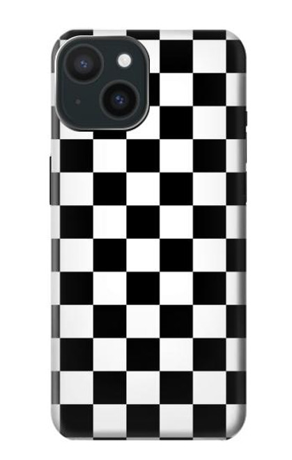 S1611 Black and White Check Chess Board Hülle Schutzhülle Taschen für iPhone 15