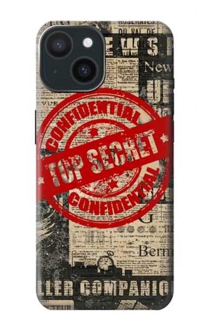 S3937 Text Top Secret Art Vintage Hülle Schutzhülle Taschen für iPhone 15