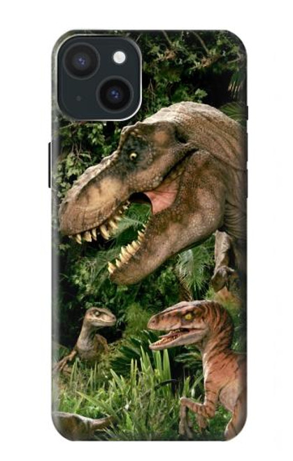 S1452 Trex Raptor Dinosaur Hülle Schutzhülle Taschen für iPhone 15 Plus