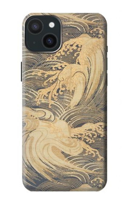 S2680 Japan Art Obi With Stylized Waves Hülle Schutzhülle Taschen für iPhone 15 Plus