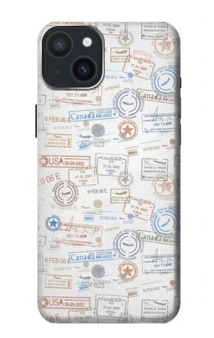S3903 Travel Stamps Hülle Schutzhülle Taschen für iPhone 15 Plus