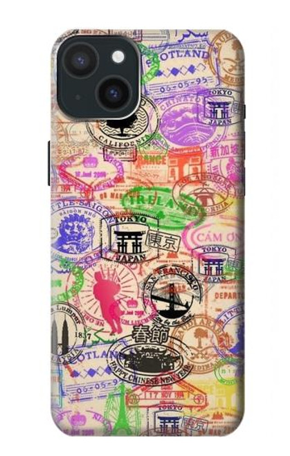 S3904 Travel Stamps Hülle Schutzhülle Taschen für iPhone 15 Plus