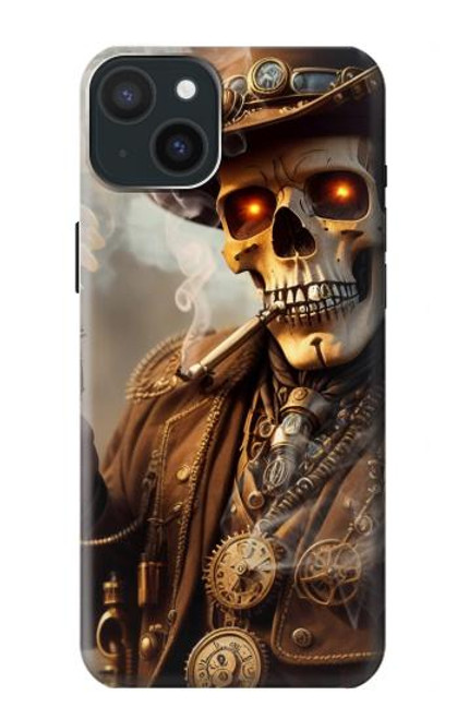 S3949 Steampunk Skull Smoking Hülle Schutzhülle Taschen für iPhone 15 Plus