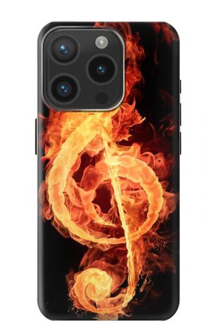 S0493 Music Note Burn Hülle Schutzhülle Taschen für iPhone 15 Pro