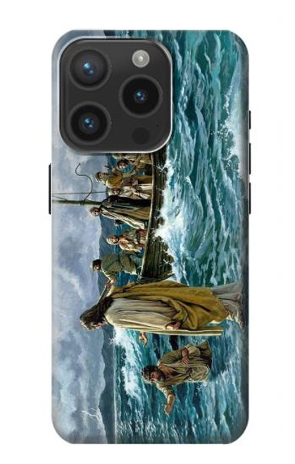 S1722 Jesus Walk on The Sea Hülle Schutzhülle Taschen für iPhone 15 Pro