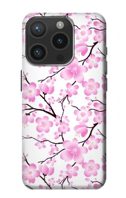 S1972 Sakura Cherry Blossoms Hülle Schutzhülle Taschen für iPhone 15 Pro