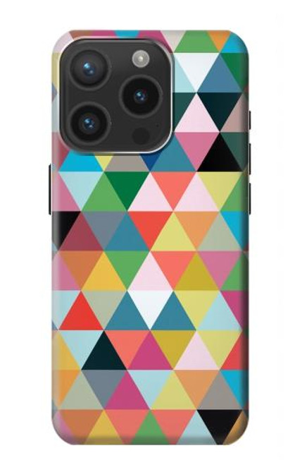 S3049 Triangles Vibrant Colors Hülle Schutzhülle Taschen für iPhone 15 Pro