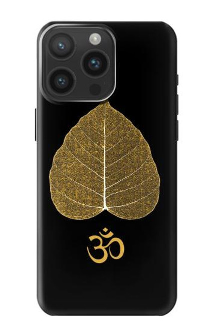 S2331 Gold Leaf Buddhist Om Symbol Hülle Schutzhülle Taschen für iPhone 15 Pro Max