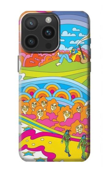 S3407 Hippie Art Hülle Schutzhülle Taschen für iPhone 15 Pro Max