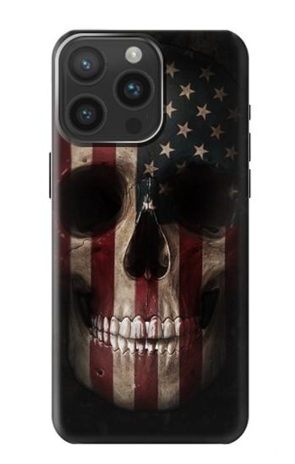 S3850 American Flag Skull Hülle Schutzhülle Taschen für iPhone 15 Pro Max
