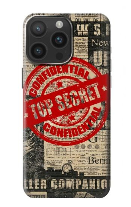 S3937 Text Top Secret Art Vintage Hülle Schutzhülle Taschen für iPhone 15 Pro Max