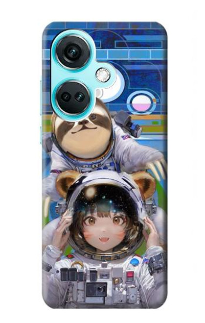 S3915 Raccoon Girl Baby Sloth Astronaut Suit Hülle Schutzhülle Taschen für OnePlus Nord CE3