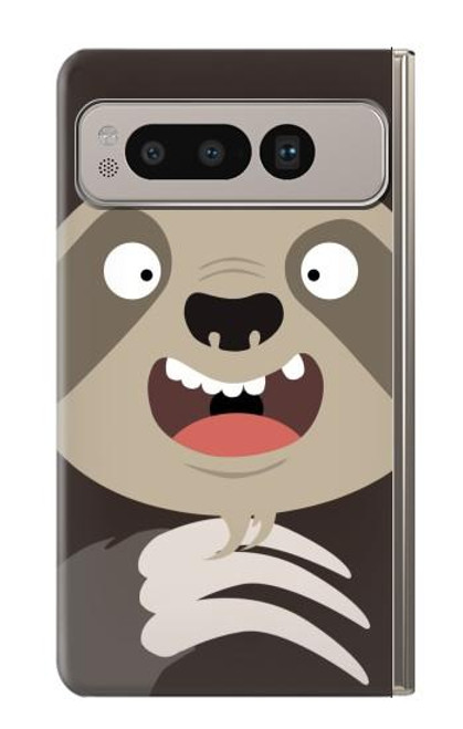S3855 Sloth Face Cartoon Hülle Schutzhülle Taschen für Google Pixel Fold