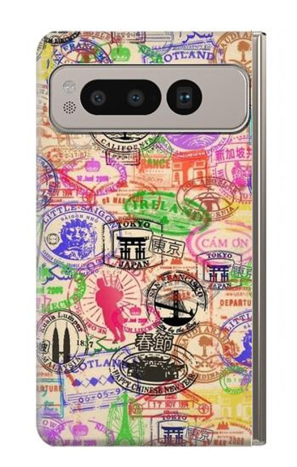 S3904 Travel Stamps Hülle Schutzhülle Taschen für Google Pixel Fold