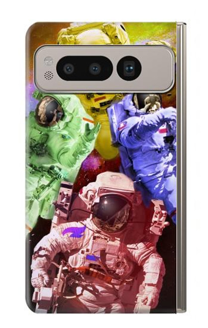 S3914 Colorful Nebula Astronaut Suit Galaxy Hülle Schutzhülle Taschen für Google Pixel Fold