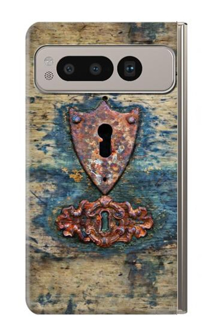 S3955 Vintage Keyhole Weather Door Hülle Schutzhülle Taschen für Google Pixel Fold