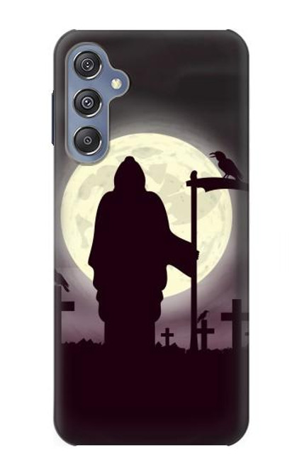 S3262 Grim Reaper Night Moon Cemetery Hülle Schutzhülle Taschen für Samsung Galaxy M34 5G