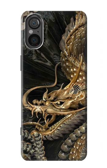 S0426 Gold Dragon Hülle Schutzhülle Taschen für Sony Xperia 5 V