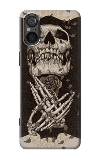 S1676 Skull Rose Hülle Schutzhülle Taschen für Sony Xperia 5 V
