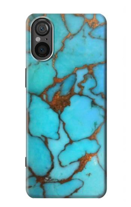 S2685 Aqua Turquoise Gemstone Graphic Printed Hülle Schutzhülle Taschen für Sony Xperia 5 V