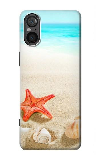 S3212 Sea Shells Starfish Beach Hülle Schutzhülle Taschen für Sony Xperia 5 V