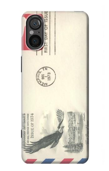 S3551 Vintage Airmail Envelope Art Hülle Schutzhülle Taschen für Sony Xperia 5 V