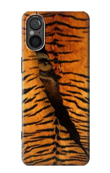S3951 Tiger Eye Tear Marks Hülle Schutzhülle Taschen für Sony Xperia 5 V