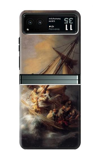 S1091 Rembrandt Christ in The Storm Hülle Schutzhülle Taschen für Motorola Razr 40