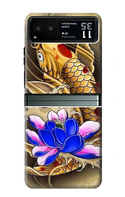 S1604 Carp Koi Fish Japanese Tattoo Hülle Schutzhülle Taschen für Motorola Razr 40