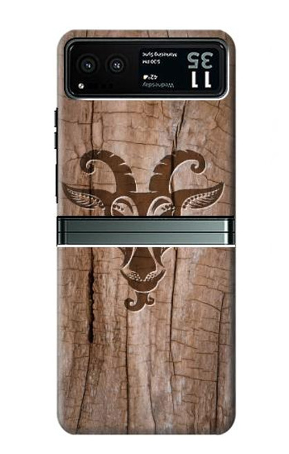 S2183 Goat Wood Graphic Printed Hülle Schutzhülle Taschen für Motorola Razr 40