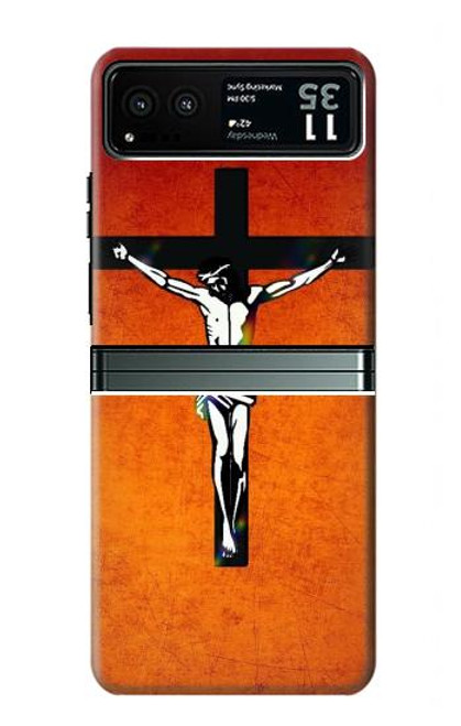 S2421 Jesus Christ On The Cross Hülle Schutzhülle Taschen für Motorola Razr 40
