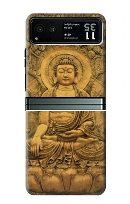 S2452 Buddha Bas Relief Art Graphic Printed Hülle Schutzhülle Taschen für Motorola Razr 40