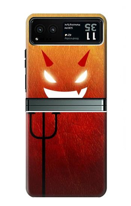 S2454 Red Cute Little Devil Cartoon Hülle Schutzhülle Taschen für Motorola Razr 40