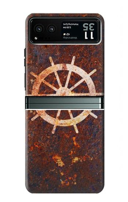 S2766 Ship Wheel Rusty Texture Hülle Schutzhülle Taschen für Motorola Razr 40